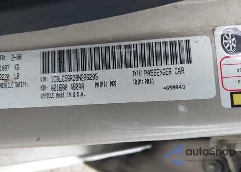 2008 Chrysler Sebring Touring from USA, damaged, VIN 1C3LC56R38N226205